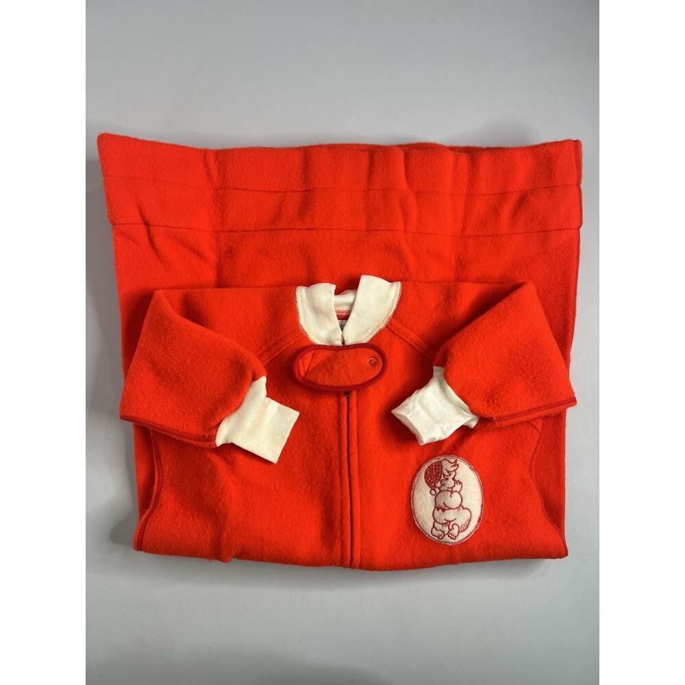 Vintage Red Sears Roebuck Sleep Sack Baby Blanket Sleeper Honeysuckle